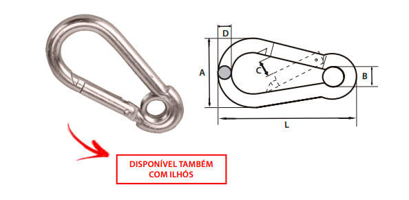 Mosquetão Trava Simples