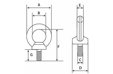 Olhal de Suspensão inox - Tipo Parafuso